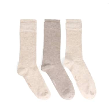 Manfield Beige 3-pack Sokken