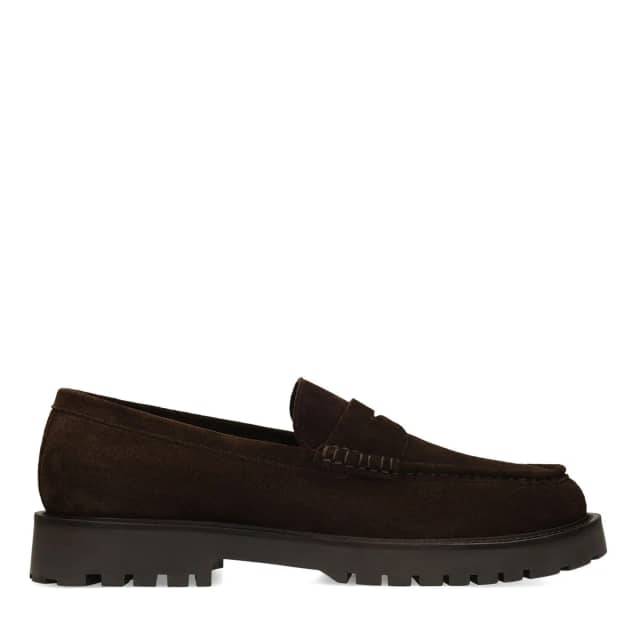 Manfield Bruine Suède Loafers