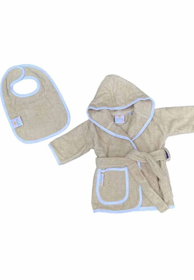 Badrock Baby badjas zand met capuchon