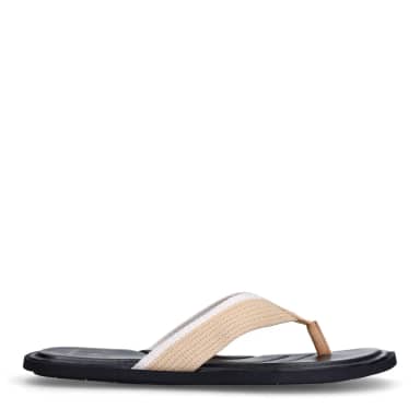 Manfield Manfield Beige Canvas Slipper