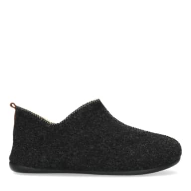Manfield Manfield Donkergrijze Pantoffels
