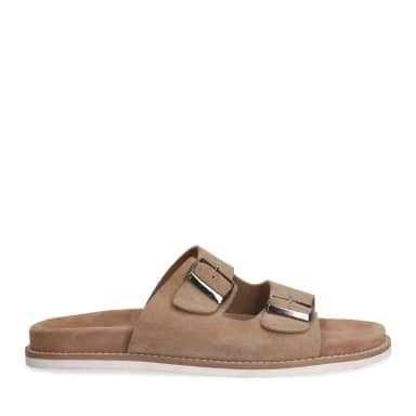 Manfield Beige Suède Slippers