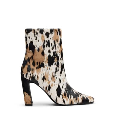 Cow print enkellaarsjes met hak