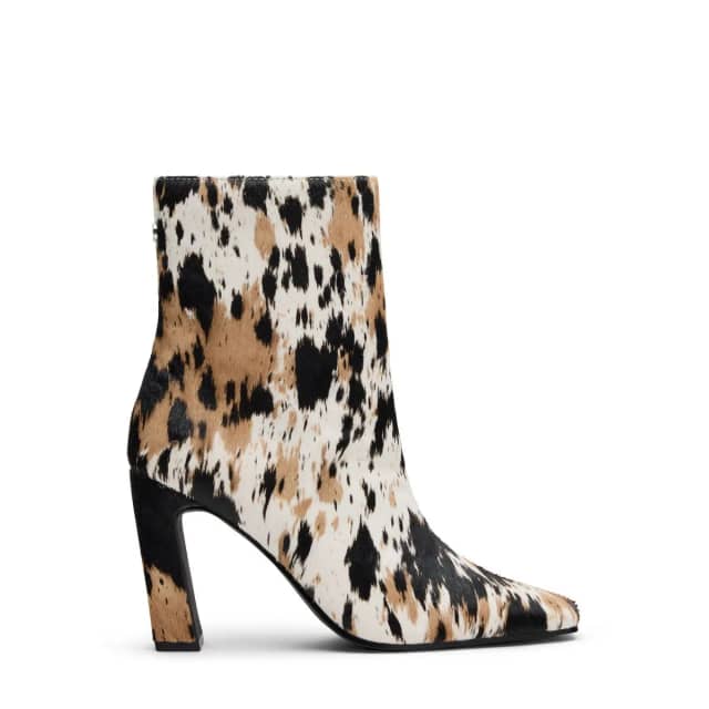 Sacha Cow print enkellaarsjes met hak