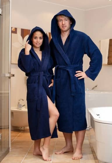 Capuchon badjas blauw 2Xl tot
