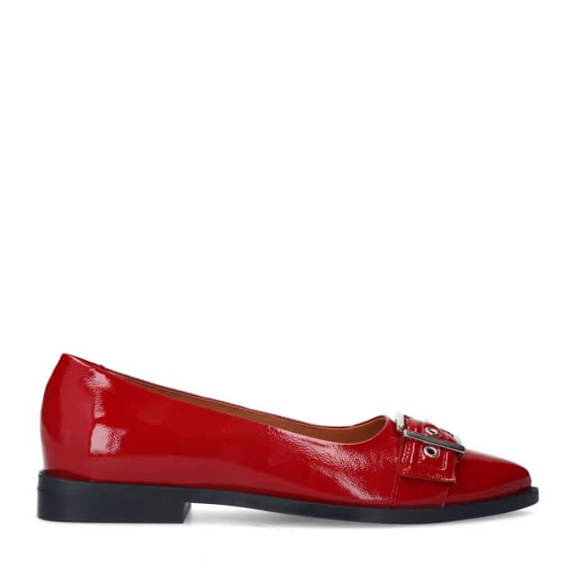 Manfield Rode Leren Loafers