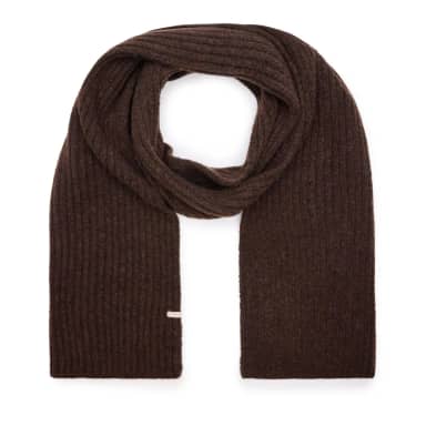 Manfield Bruine Sjaal Met Ribbel Details