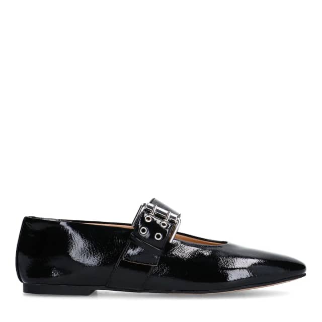 Sacha Zwarte lak buckle ballerina's