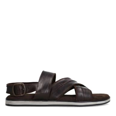 No Stress No Stress Bruine Leren Sandalen Met Gespsluiting