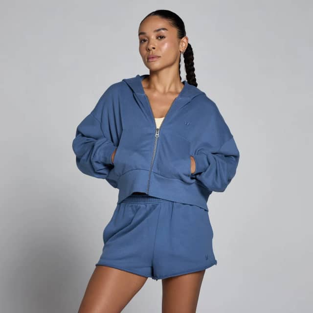 Myprotein MP Women's Lichtgewicht Loopback Hoodie met Rits - Leiblauw
