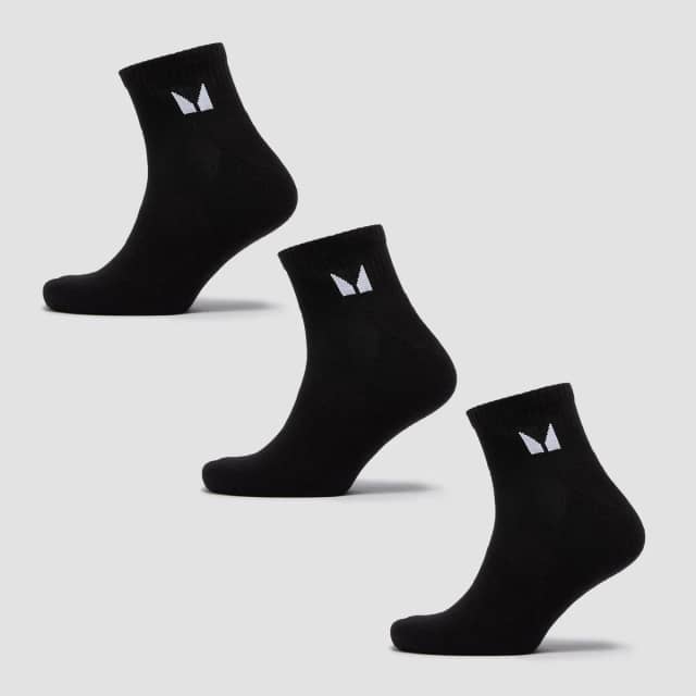 Myprotein MP Unisex Ankle Socks (3 Pack) - Black - UK