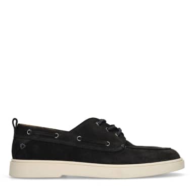 Manfield Manfield Donkerblauwe Suède Bootschoenen Met Veters
