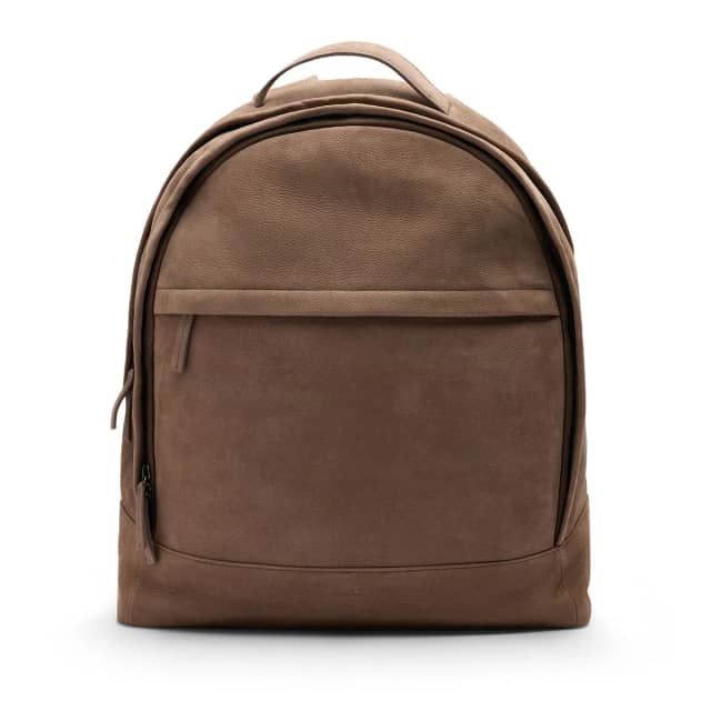 Manfield Taupe Nubuck Unixex Rugzak Met Ritssluiting