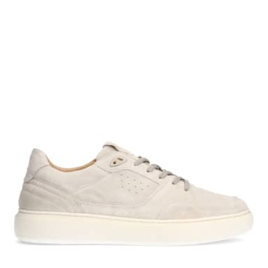 Manfield Manfield Beige Suède Sneakers Met Veters