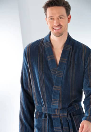 Cawö Heren kimono marine Cawo