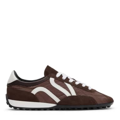 Donkerbruine suède sneakers
