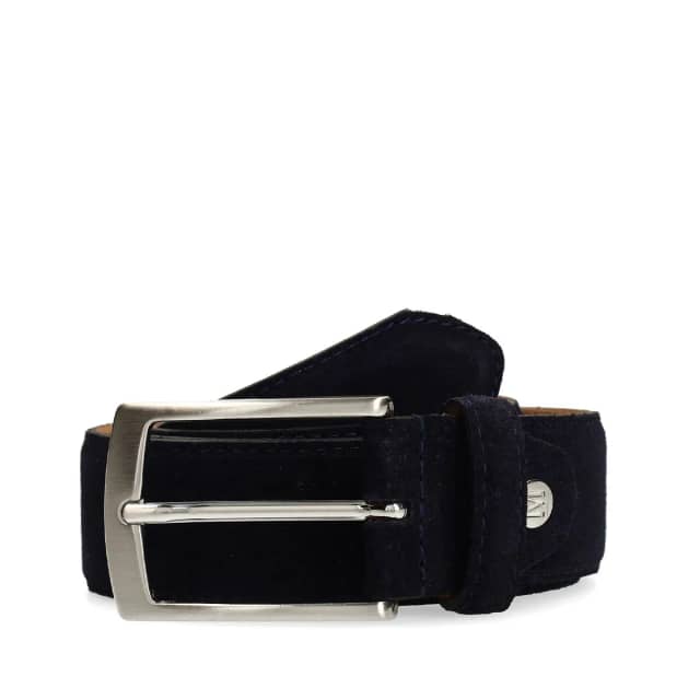 Manfield Donkerblauwe Suède Riem