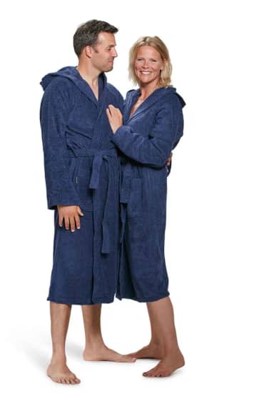 Badstof badjas navy