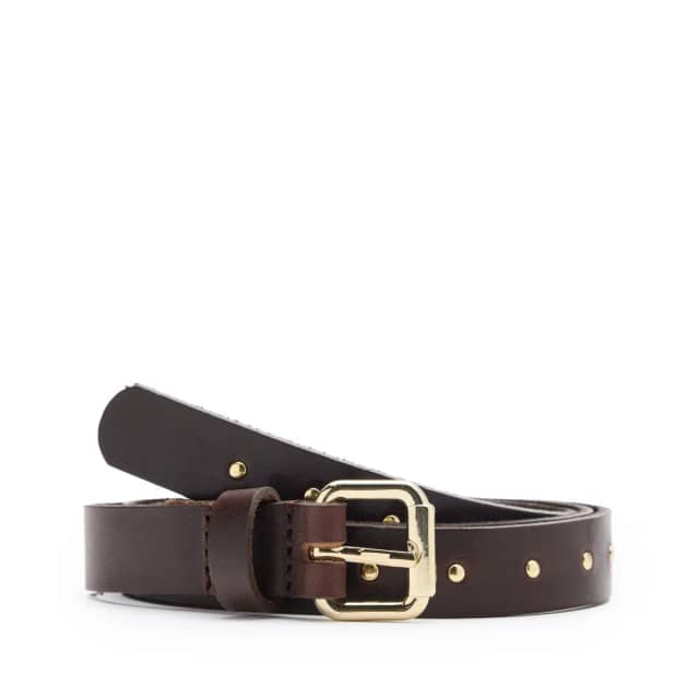 Manfield Donkerbruine Leren Riem