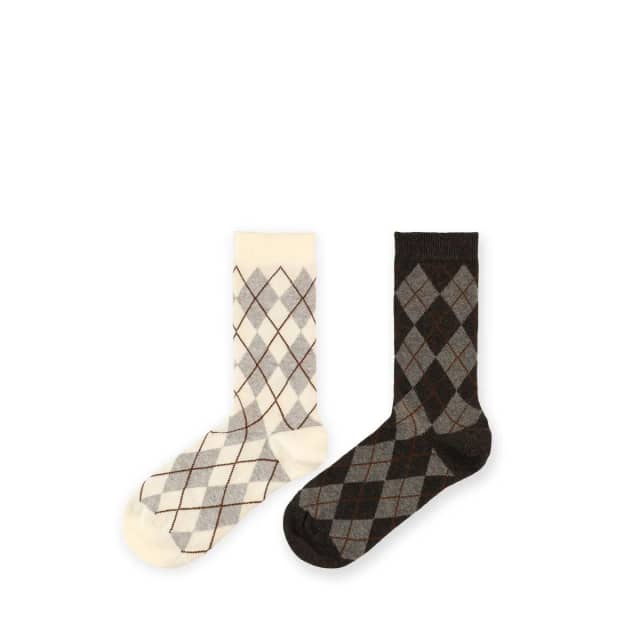 Manfield 2-pack Multicolor Geruite Sokken