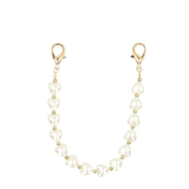 Manfield Off white kleurige hartjes bag charm