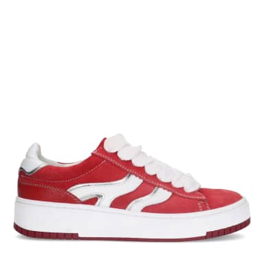 Sacha Rode suède sneakers met witte details
