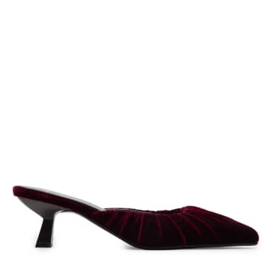 Manfield Manfield Bordeaux Fluwelen Muiltjes