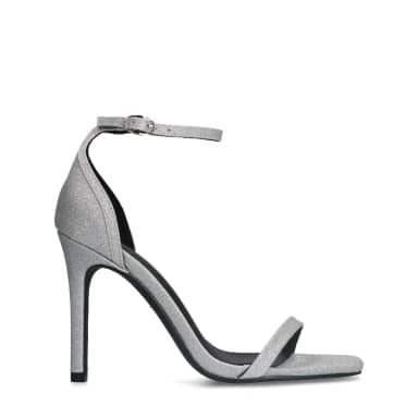 zilveren hak sandalen met gillter
