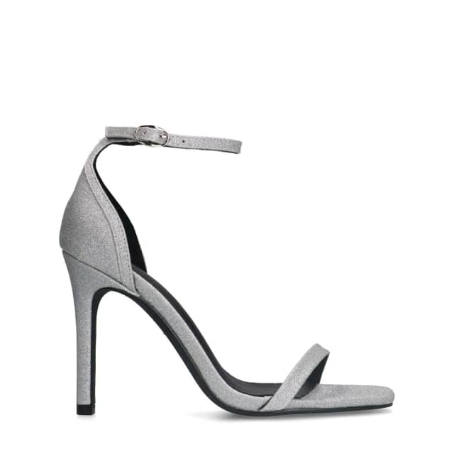 Sacha zilveren hak sandalen met gillter