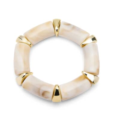 Manfield Manfield Beige Armband Met Gouden Details