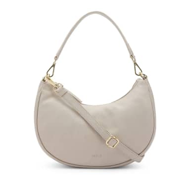 Manfield Manfield Beige Leren Handtas Met Ritssluiting