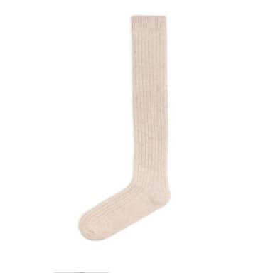 Manfield Beige Wollen Kniekousen