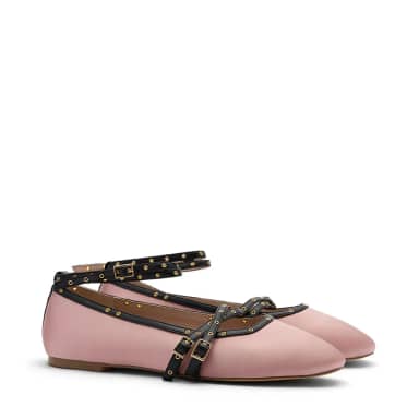 Sacha Roze ballerina's met gespen en bandjes