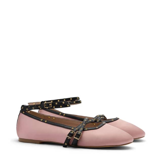Sacha Roze ballerina's met gespen en bandjes