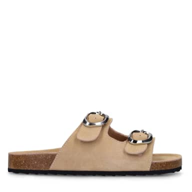 Sacha Beige suède slippers