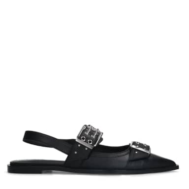 Zwarte buckle slingbacks