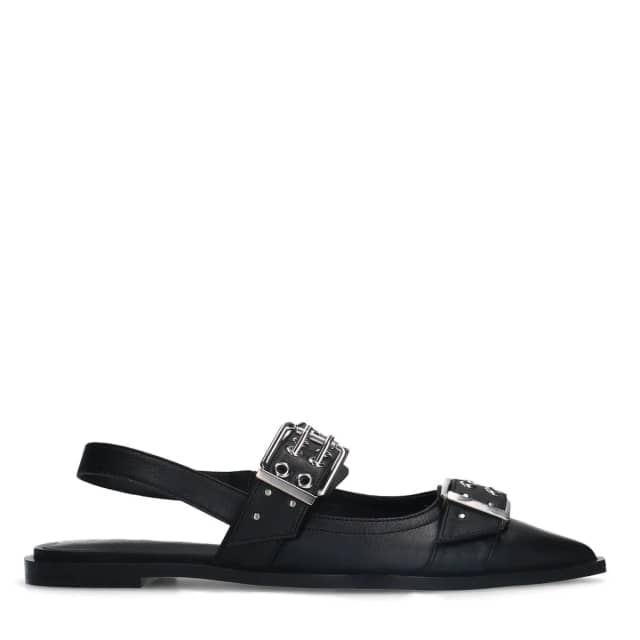 Sacha Zwarte buckle slingbacks