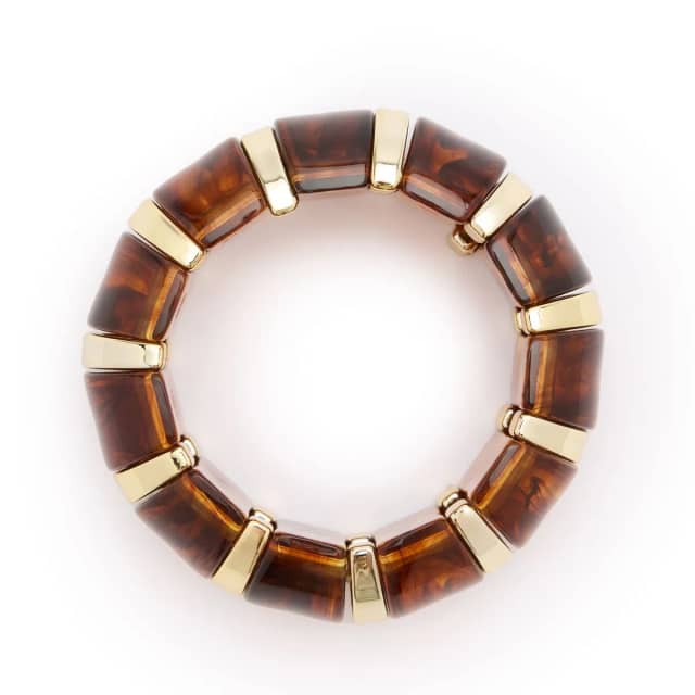 Manfield Bruine Armband Met Gouden Details