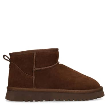 Manfield Manfield Donkerbruine Suède Snowboots