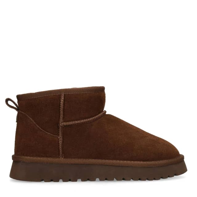 Manfield Donkerbruine Suède Snowboots