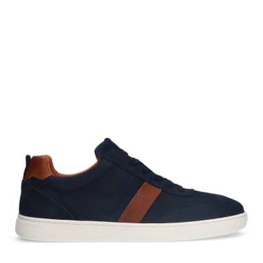 No Stress Blauwe Nubuck Sneakers Met Veters