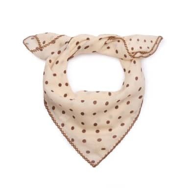 Manfield Manfield Beige Sjaaltje Met Bruine Stippen