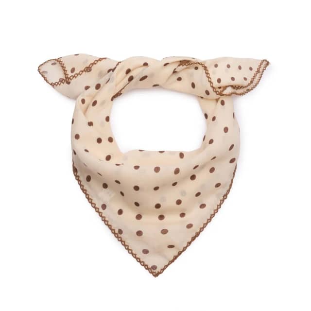 Manfield Beige Sjaaltje Met Bruine Stippen