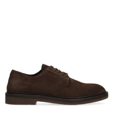 Manfield Bruine Suède Veterschoenen
