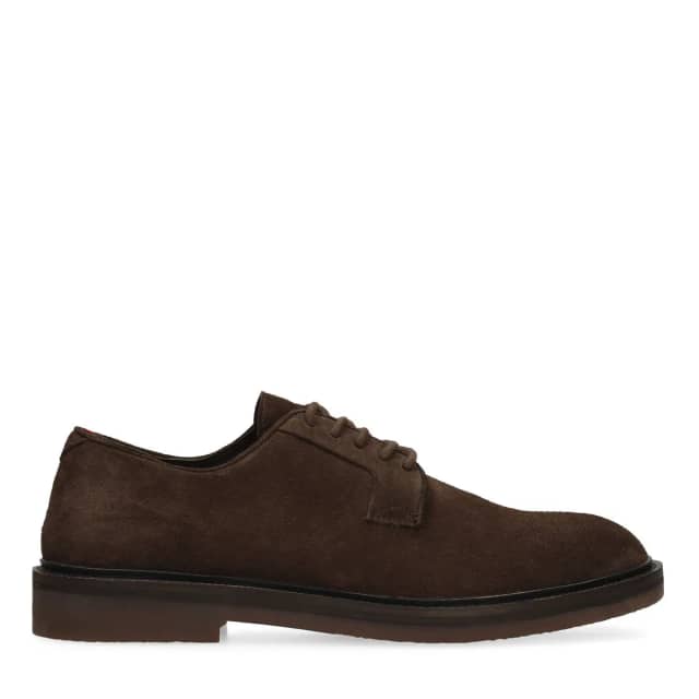Manfield Bruine Suède Veterschoenen