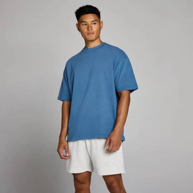 Myprotein MP Heren Washed Oversized Katoenen T-Shirt - Track Blauw