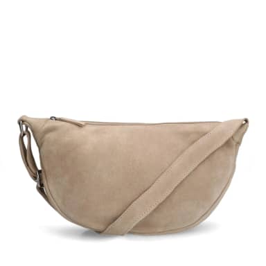 Manfield Manfield Beige Suède Bum Bag Met Ritssluiting