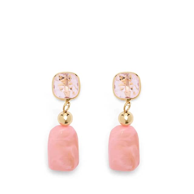 Manfield Roze Oorbellen Met Roze Steentjes
