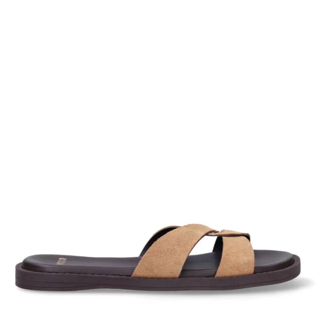 Manfield Bruine Suède Slippers