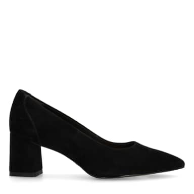 No Stress Zwarte Suède Pumps Met Blokhak Van 6 Cm